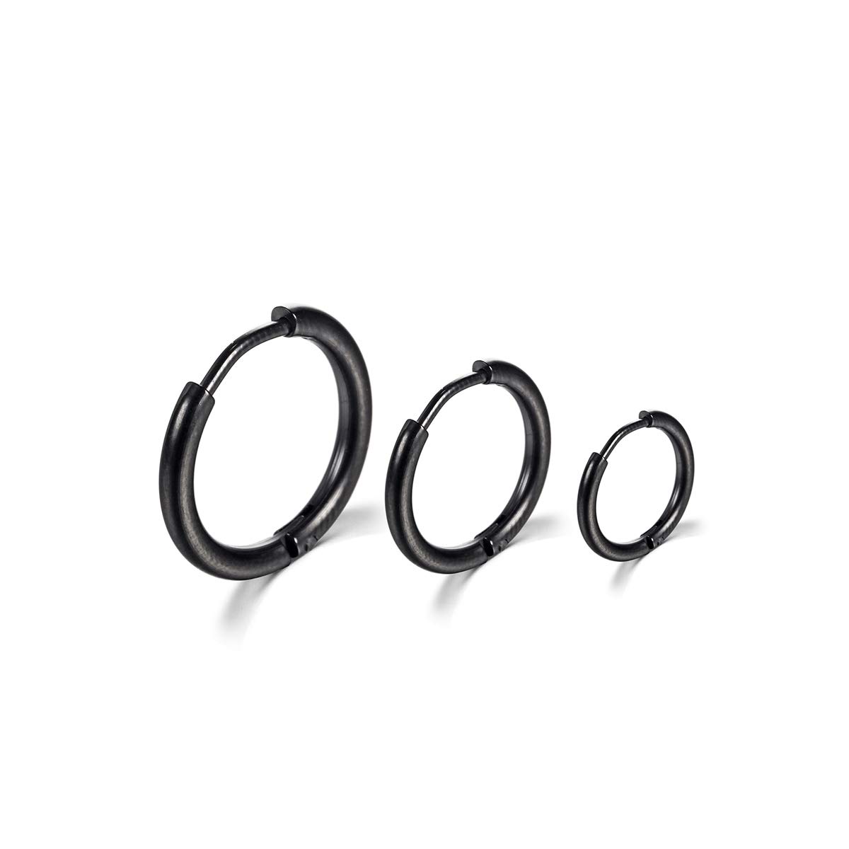 8mm/10mm/12mm Surgical Stainless Steel Hoop Earrings - Small Huggie Hoops for Women & Men | Hypoallergenic, Lightweight Everyday Jewelry for Work, Date Night & Gifts
