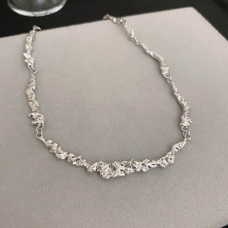Trendy Irregular Molten Unisex Chain Necklace HN2700 - Perfect for Casual Outfits, Layering & Gift Giving