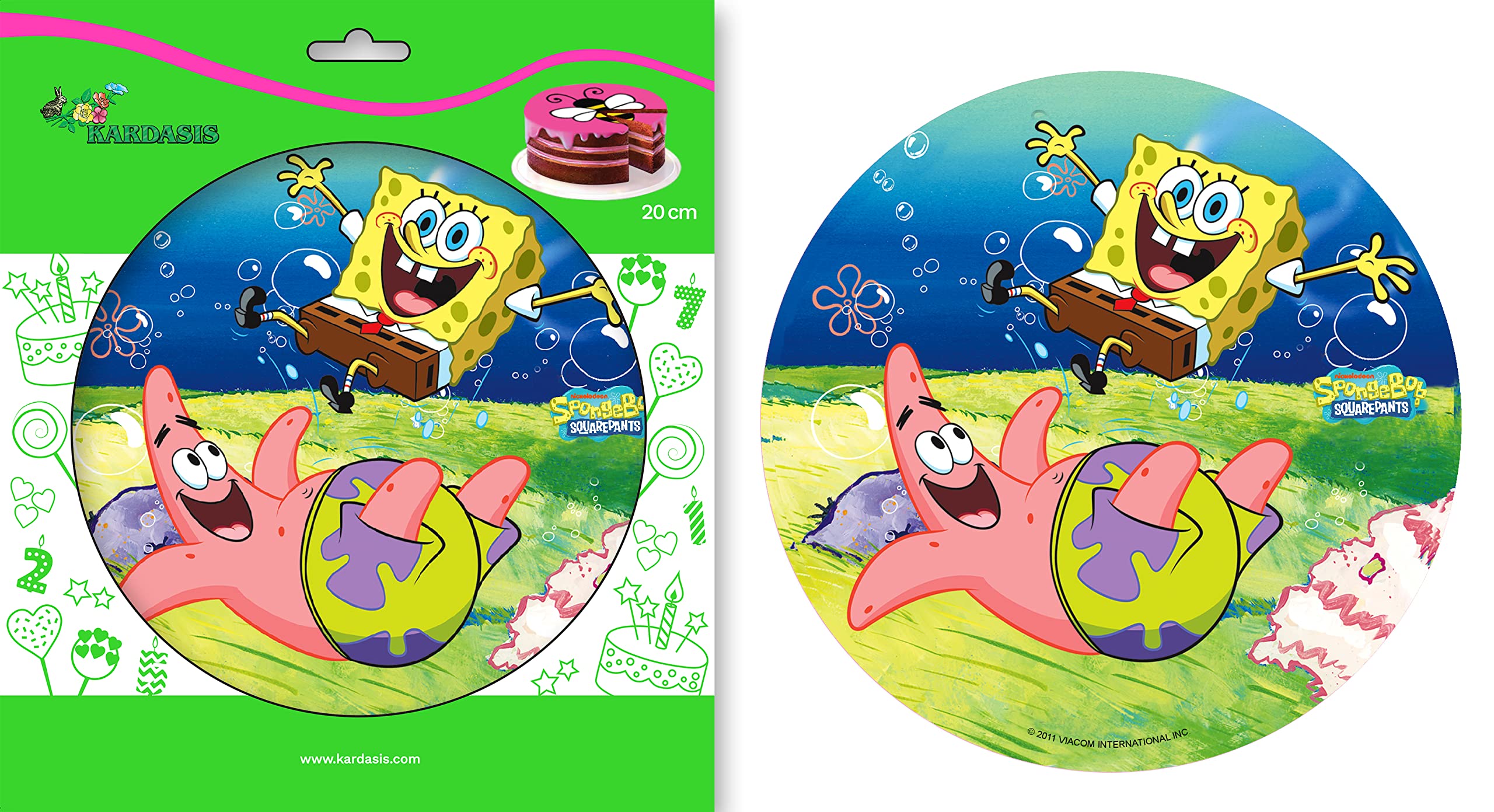 Edible Spongebob Cake Topper | 20cm Decorations for Birthday Cakes, Cupcakes & Desserts | Perfect for Spongebob Themed Parties & Celebrations