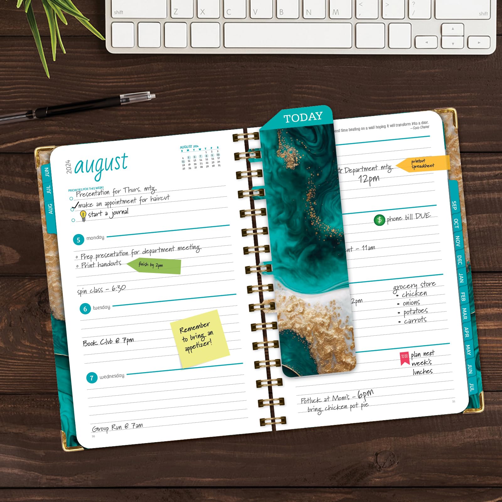 2024-2025 Academic Year Hardcover Planner - June 2024 to July 2025, 5.5