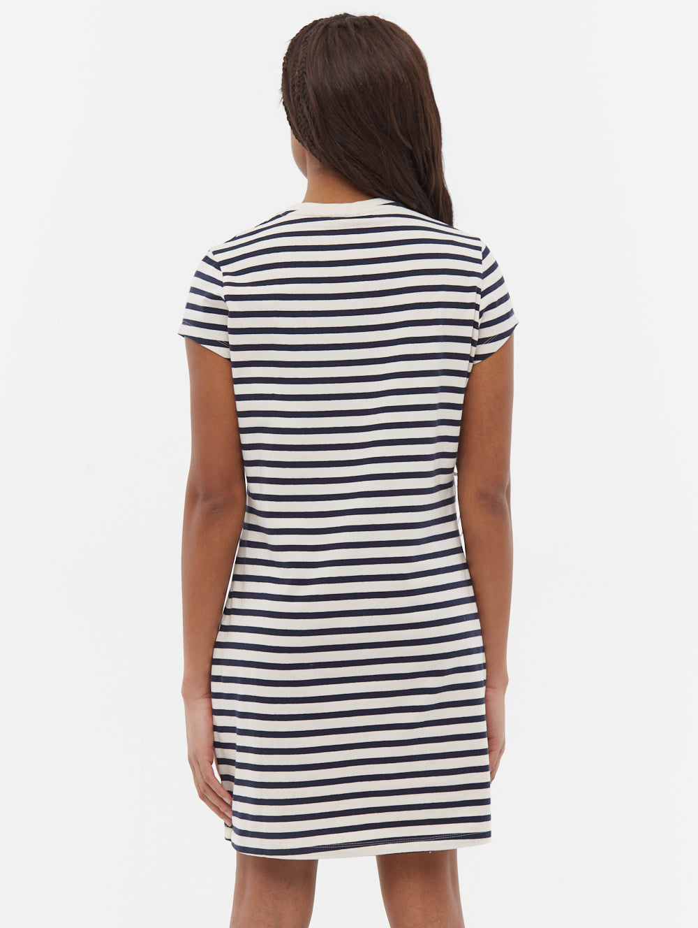 Mabelle Women's Striped T-Shirt Midi Dress - Casual Short Sleeve Summer Dress for Beach, Vacation & Everyday Wear