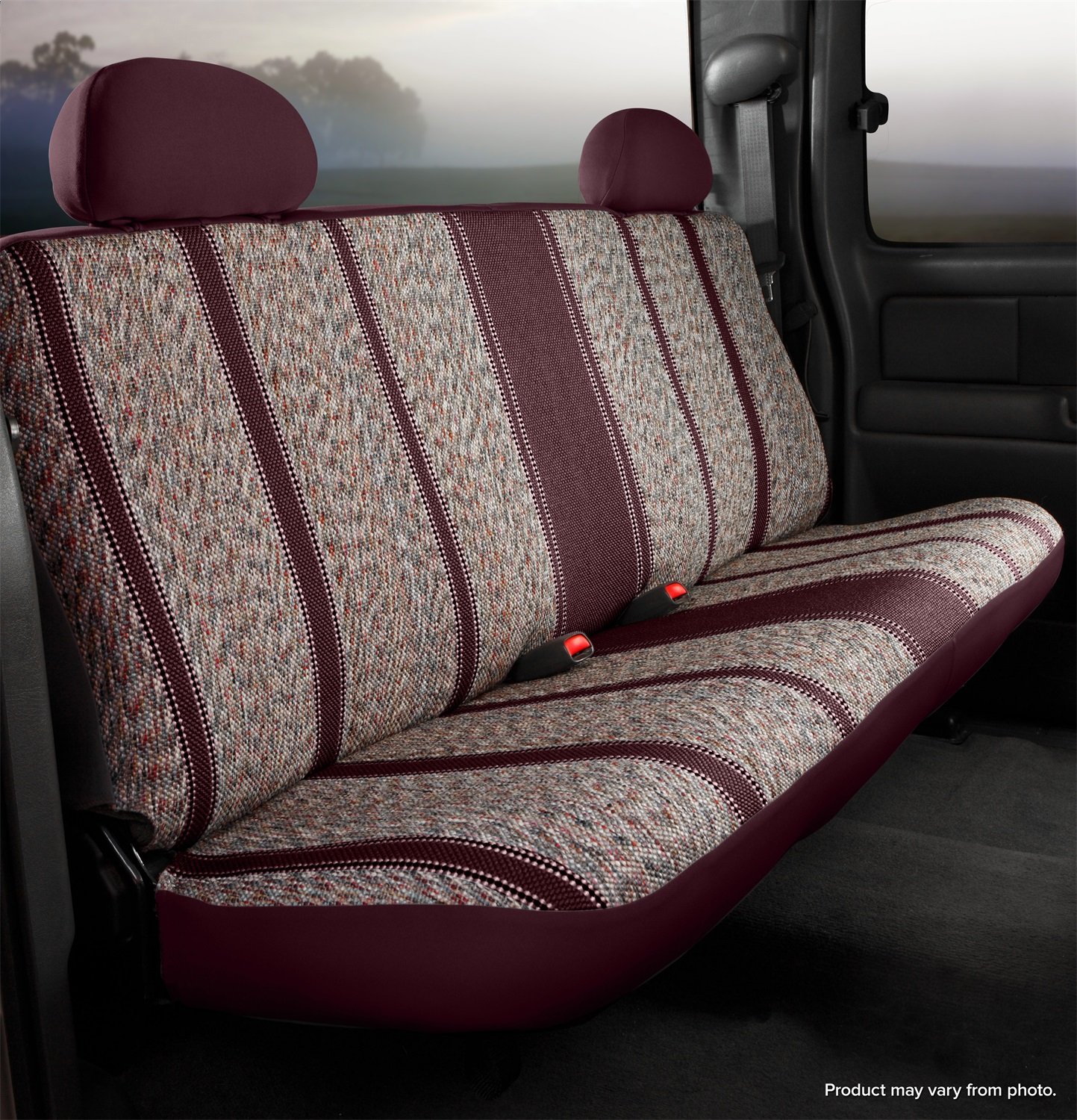 Fia TR47-9 WINE Custom Fit Front Seat Covers for Bucket Seats - Premium Saddle Blanket Design (Wine Red) - Perfect for Trucks, SUVs & Off-Road Vehicles
