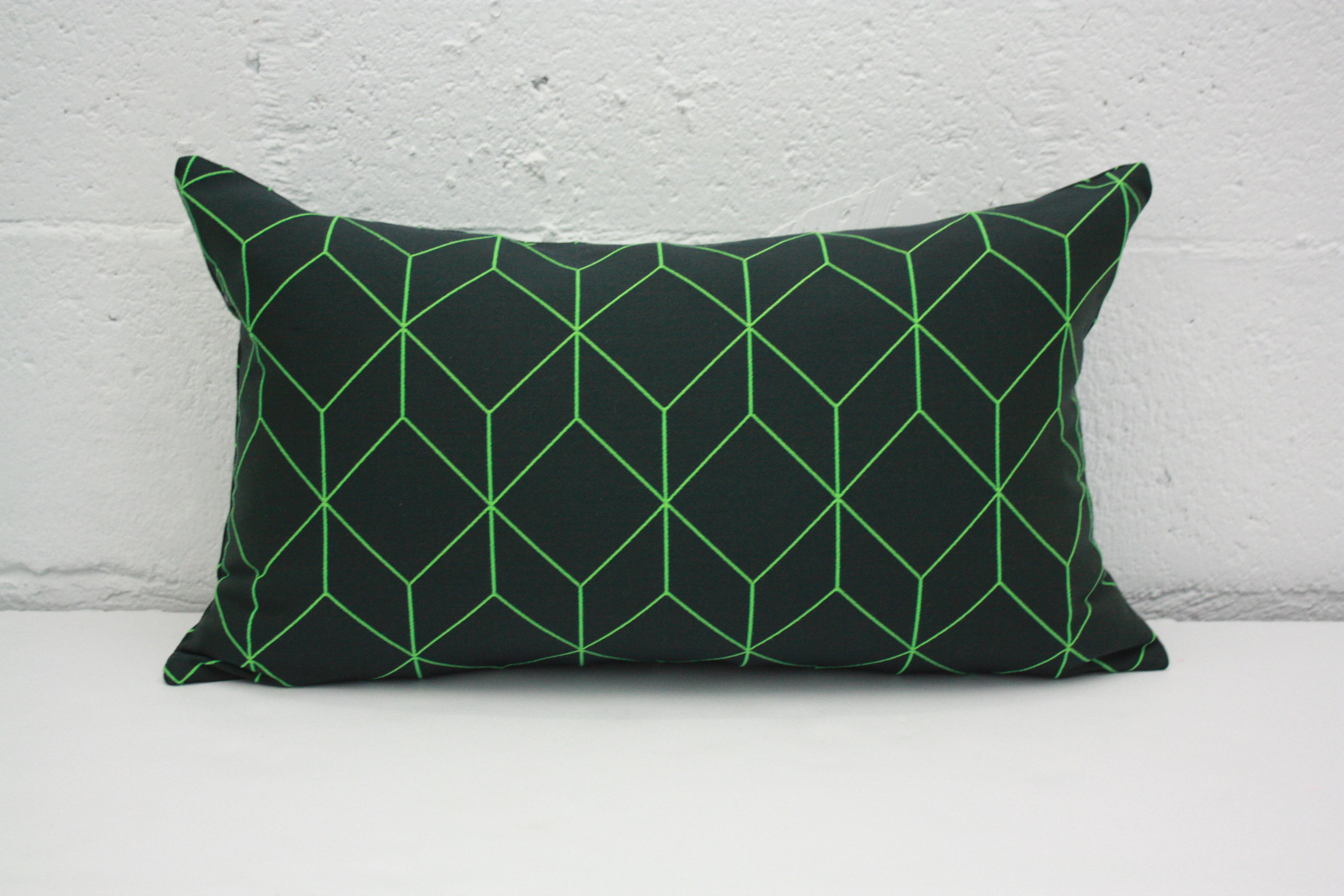 Maharam Bright Cube Lime Green Decorative Throw Pillow - Modern Home Accent for Living Room, Bedroom, or Office Sofa