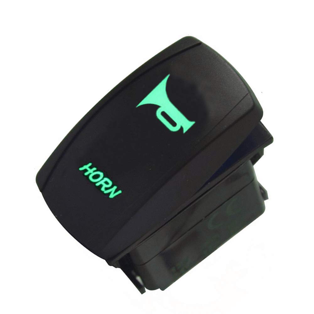 ESUPPORT 12V 20A Rocker Toggle Switch with Green LED - Momentary 5-Pin Car Motor Switch for Horn, Lights & Speakers | Perfect for Automotive, Marine & DIY Electrical Projects