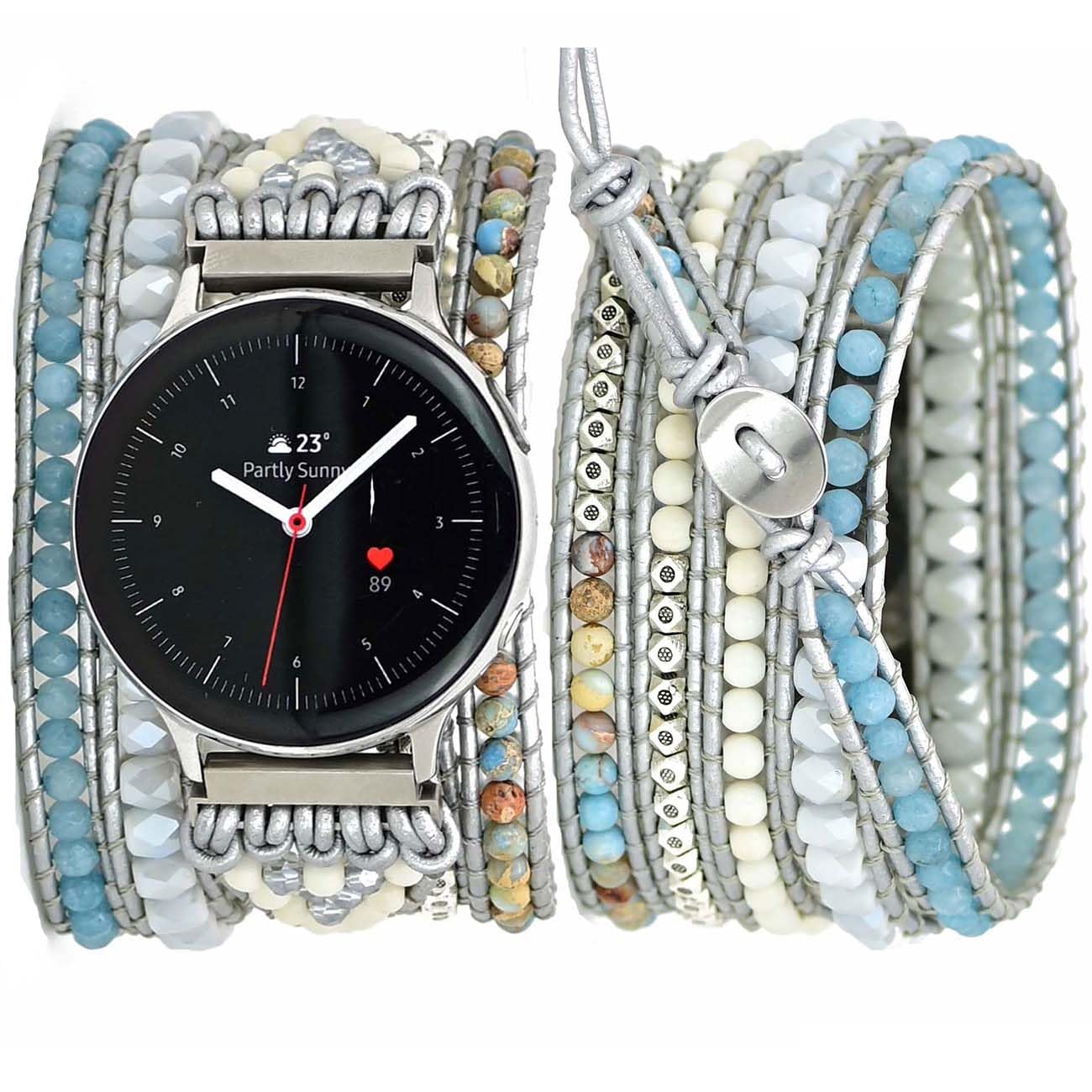 Samsung Galaxy Watch 6/5/4 Bands - 20mm Boho Beaded Strap for Women & Men | Yoga & Meditation Accessory