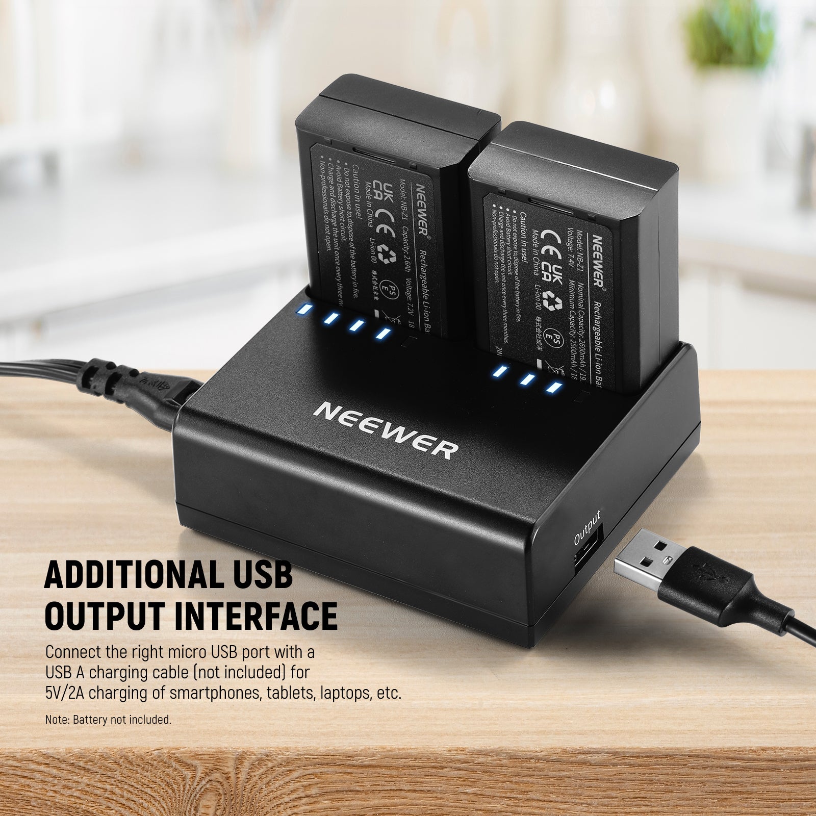NEEWER NC2 Z1 Dual Slot Battery Charger Kit for Z2 Z1 Z760 Z880 Cameras - Fast Charging & LCD Display - Perfect for Travel, Photography & Professional Use
