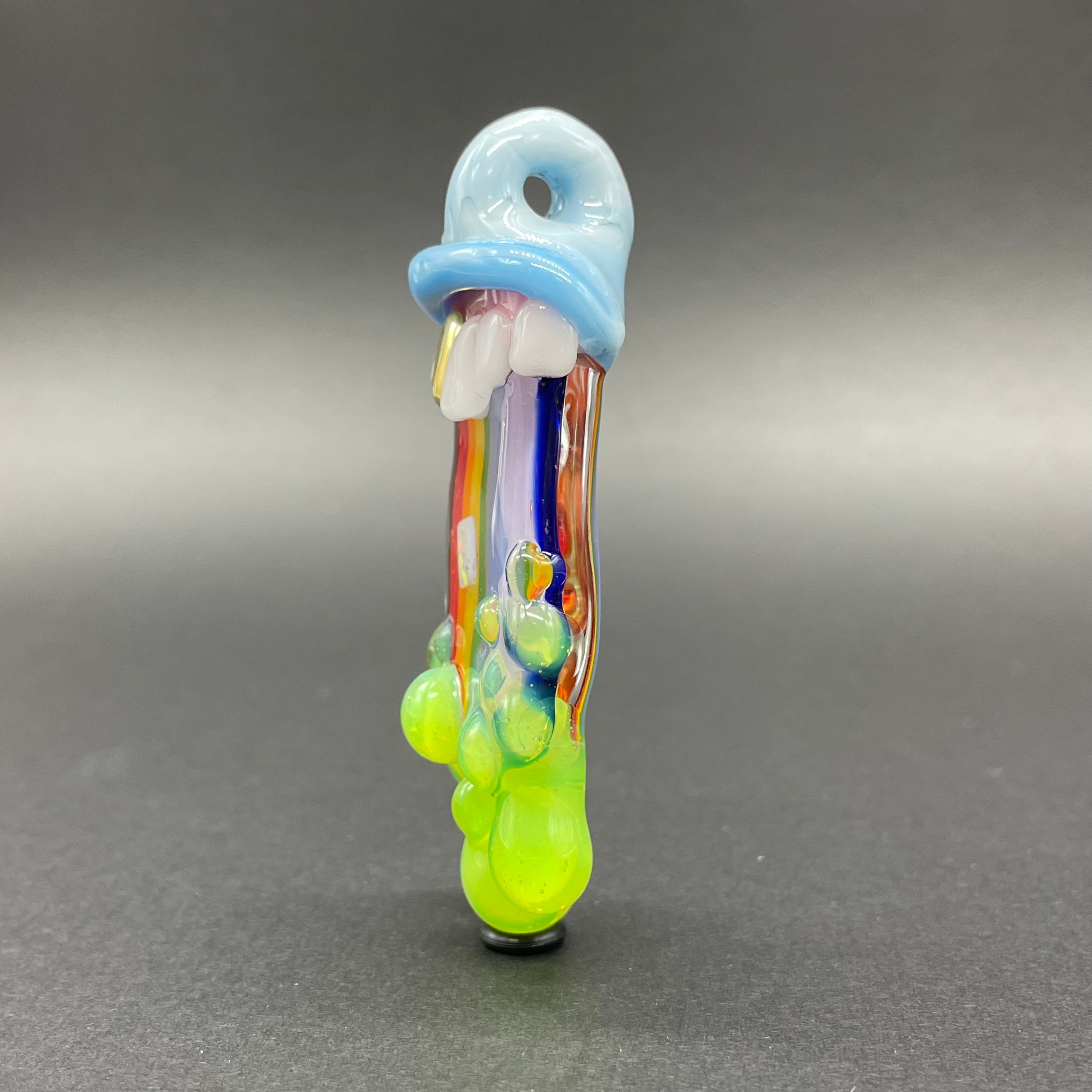 Rainbow Opal Glass Tongue Pendant - Stunning Bohemian Jewelry for Women, Perfect for Festivals, Parties & Unique Gift Giving