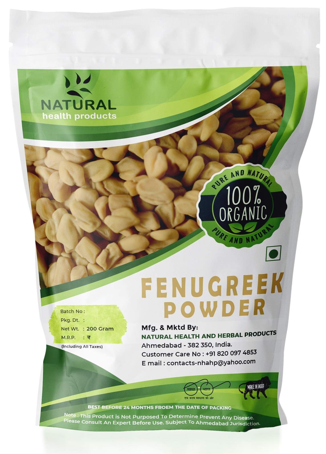 Organic Fenugreek Seed Powder (Trigonella foenum-graecum) - 200g for Hair Growth & Nourishment | Natural Hair Care Solution for Stronger, Healthier Hair - Perfect for DIY Hair Masks & Scalp Treatments