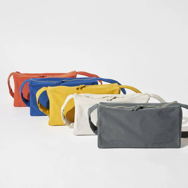 Kurashiki Hampu Canvas Shoulder Bag (Rectangle) - Grayish White Japanese Cotton Tote for Women & Men | Perfect for Work, Travel & Everyday Use