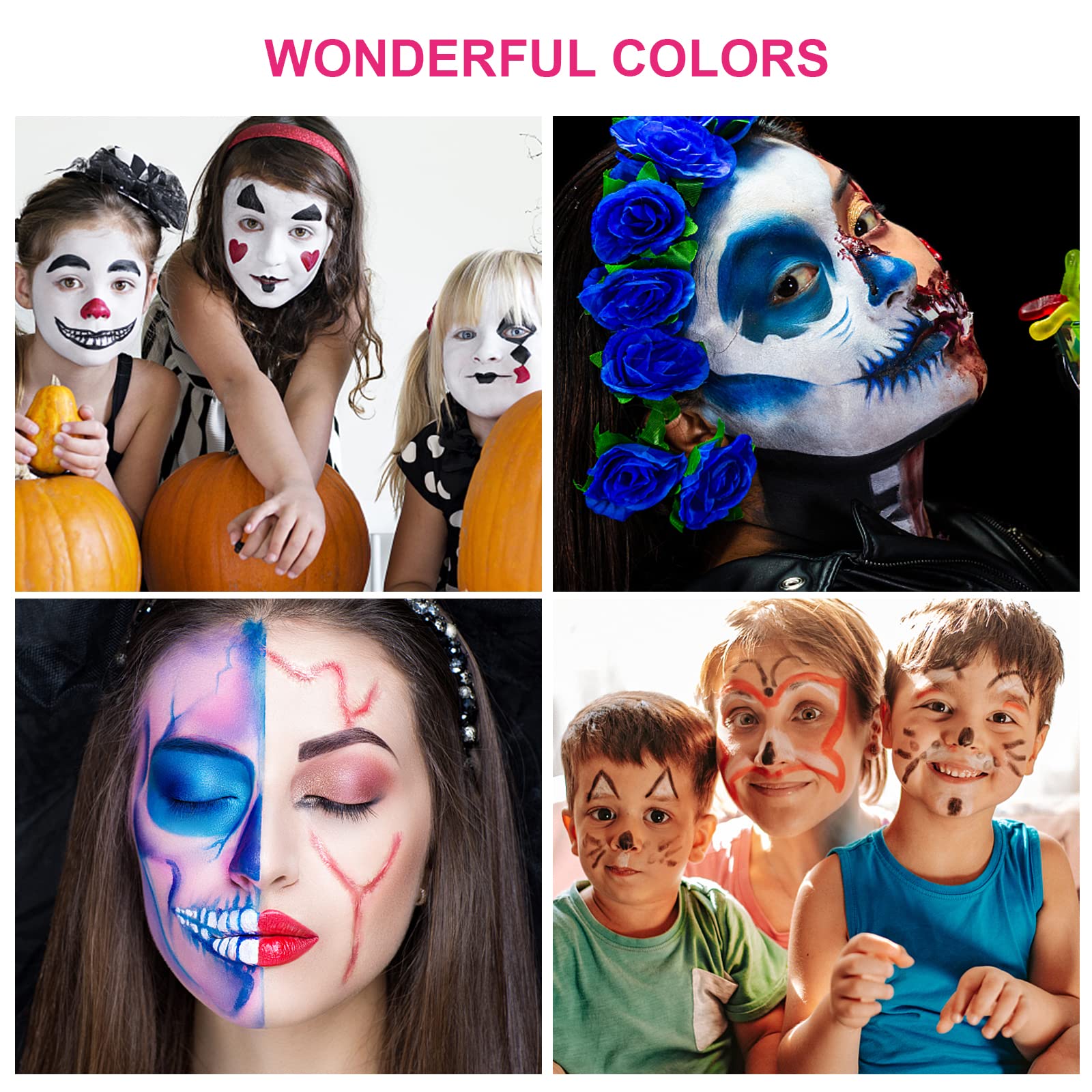 MooMoo Professional Face Paint Kit for Kids & Adults - Carnival & Halloween Makeup