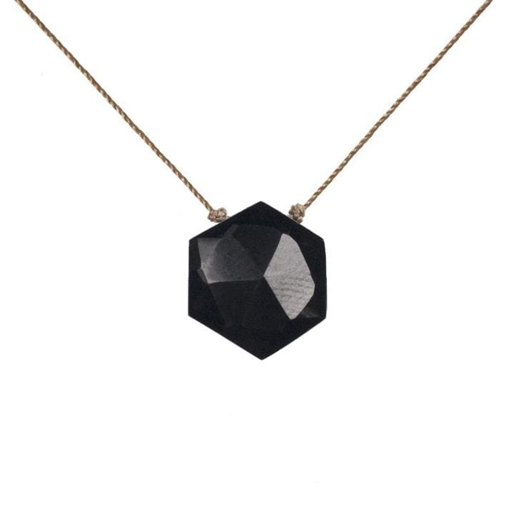 Black Spinel Sacred Geometry Necklace for Energy Recharge & Protection | Spiritual Jewelry for Meditation, Yoga & Healing