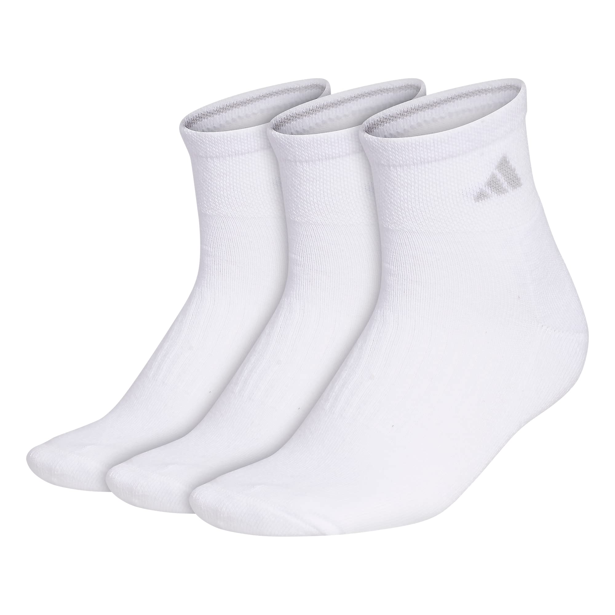 adidas Women's Cushioned Quarter Socks 3-Pack - Breathable Athletic Socks for Running, Workout & Everyday Comfort