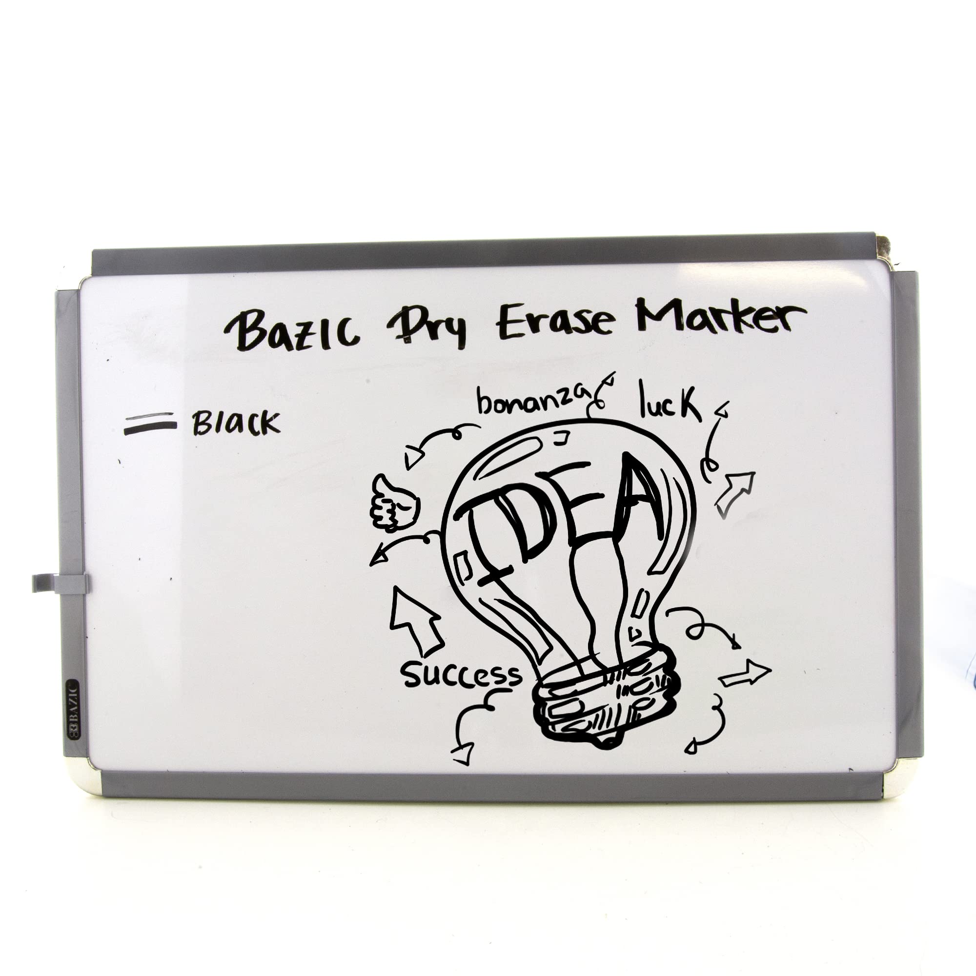 BAZIC Black Dry Erase Markers with Chisel Tip - Low Odor Whiteboard Pens (3-Pack, 144-Packs Total) - Ideal for Office, Classroom & Home Whiteboards