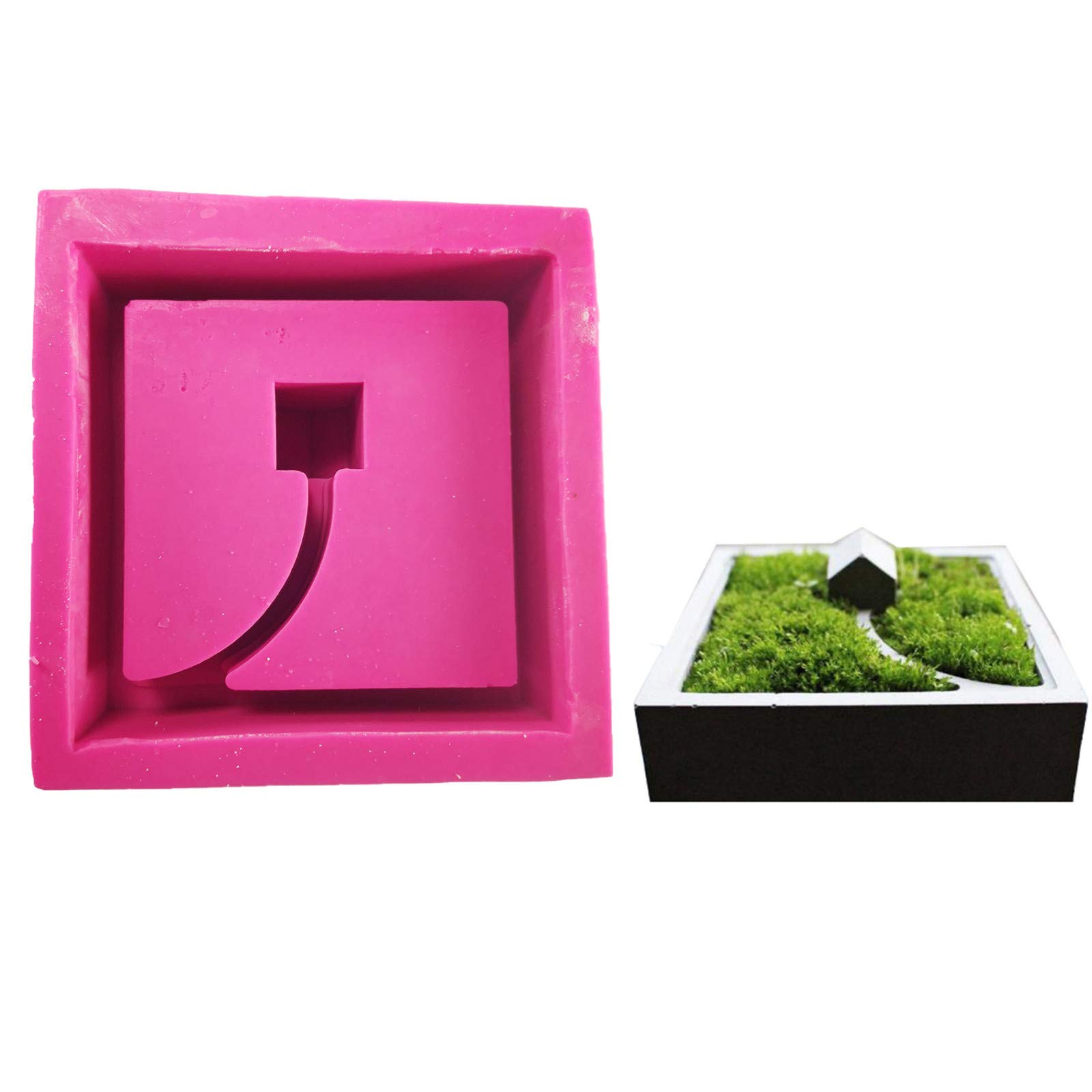 **Square Geometric Silicone Molds for Concrete Flower Pots – DIY Cement Clay Planter Molds for Succulents & Plants – Handmade Craft Decoration Tool for Home & Garden DIY Projects**