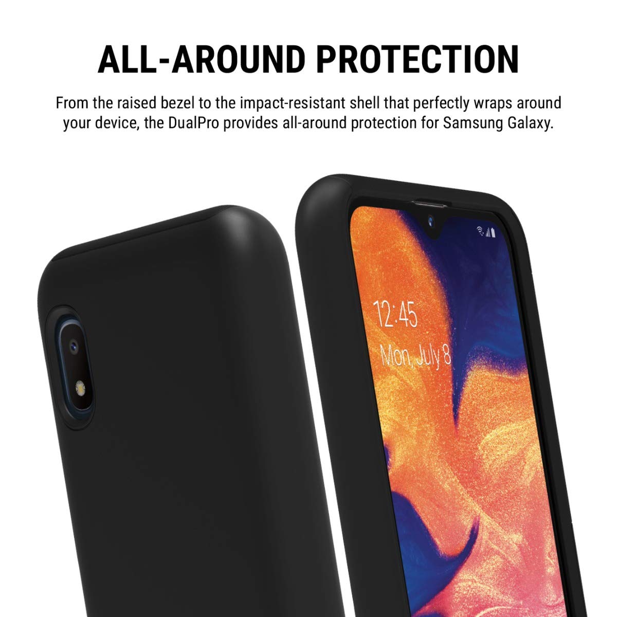 Incipio DualPro Protective Case for Samsung Galaxy A10e - Shockproof & Slim Design - Matte Black Finish - Perfect for Everyday Use & Outdoor Activities