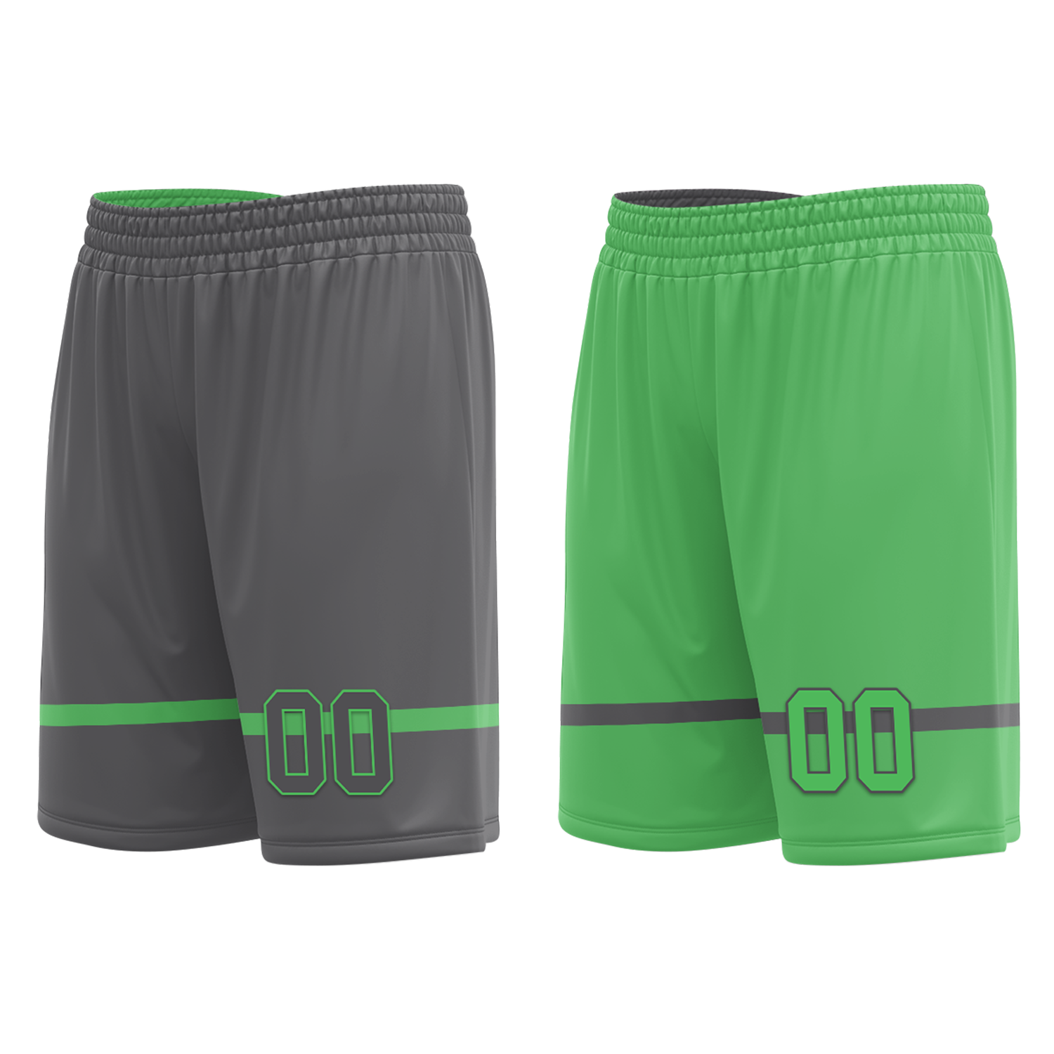 Custom Gray & Green Reversible Basketball Jersey - Personalized Classic Style Uniform for Men & Women | Perfect for Team Games, Training, and Fan Apparel (BBJR D017046)