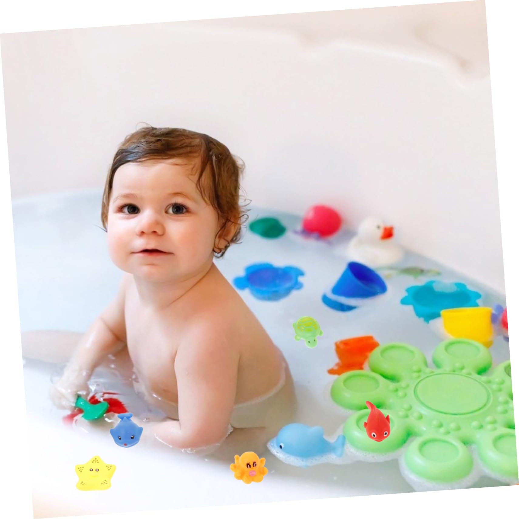 DRESSOOS 10pcs Ocean Animal Pool Float Toys - Water Floating Bath Toys for Toddlers 1-3 Years, Fun Rubber Swimming Pool Toys for Kids - Perfect for Summer Pool Parties, Baby Bath Time & Backyard Water Play