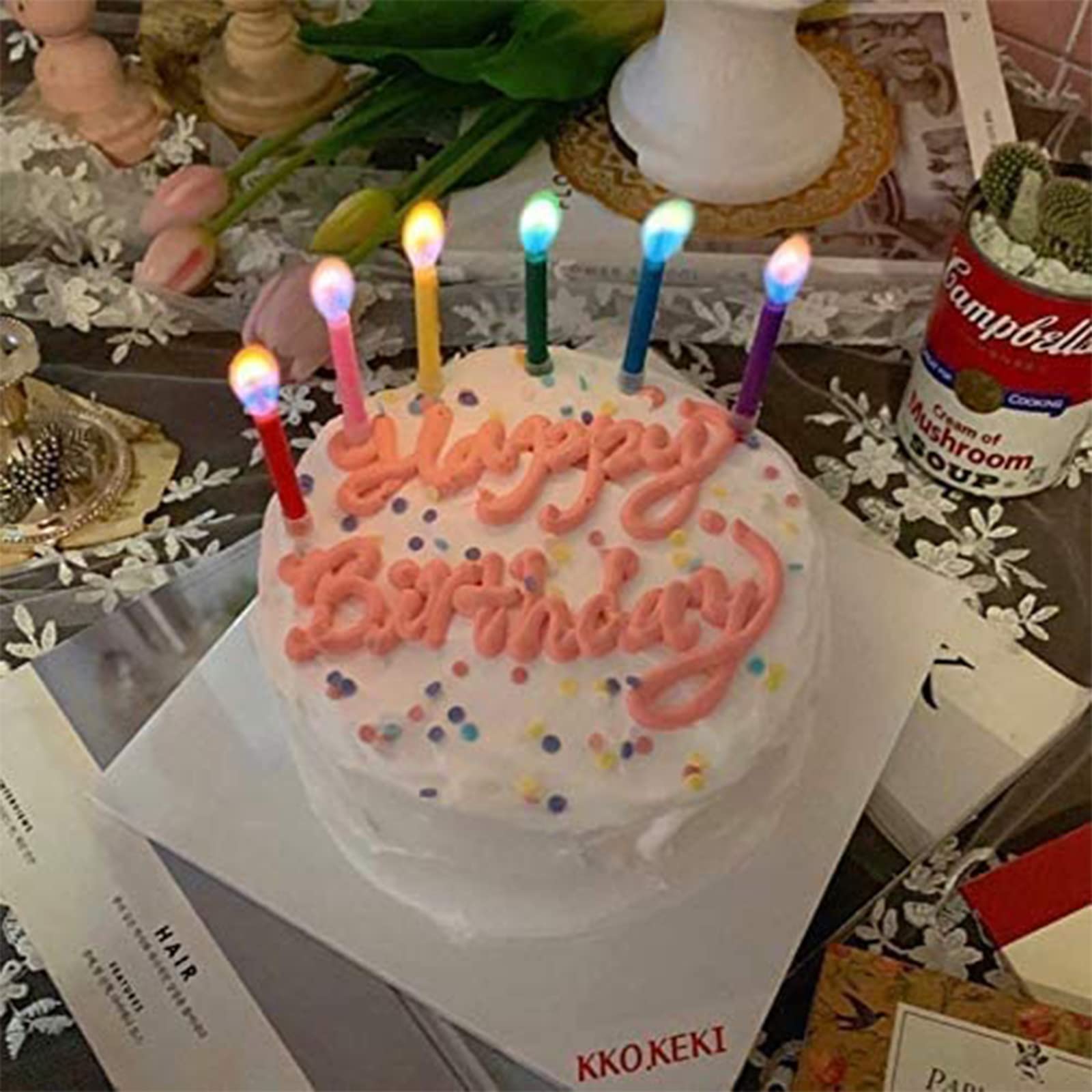 Happy Birthday Cake Candles Set - 24 Multicolor 6cm Candles with Fun Candle Holders for Magical Celebrations | Perfect for Birthday Parties, Anniversary Cakes & Special Occasions