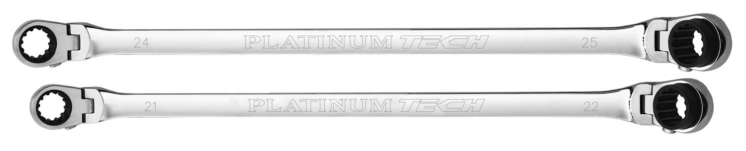 Platinum Tools 99652 Ratcheting Wrench Set - 5-Piece Professional Ratchet Wrench Kit with Durable Steel Construction for Automotive Repair, Plumbing & DIY Projects