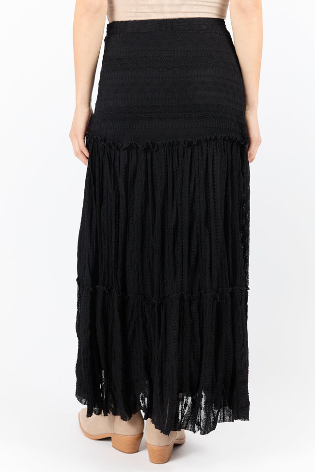 Elegant Black Lace Maxi Skirt for Women - Boho Chic Long Flowy Skirt with High Waist - Perfect for Weddings, Parties & Summer Outfits