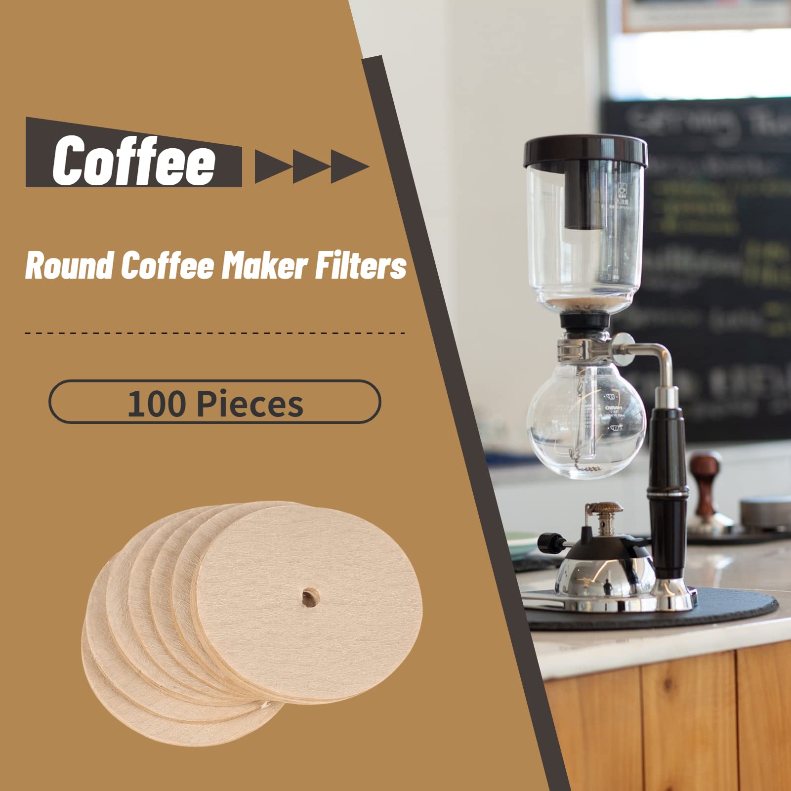 100pcs Universal Coffee Filters - Round Paper for Vietnamese & Drip Coffee Makers - Home & Restaurant Use