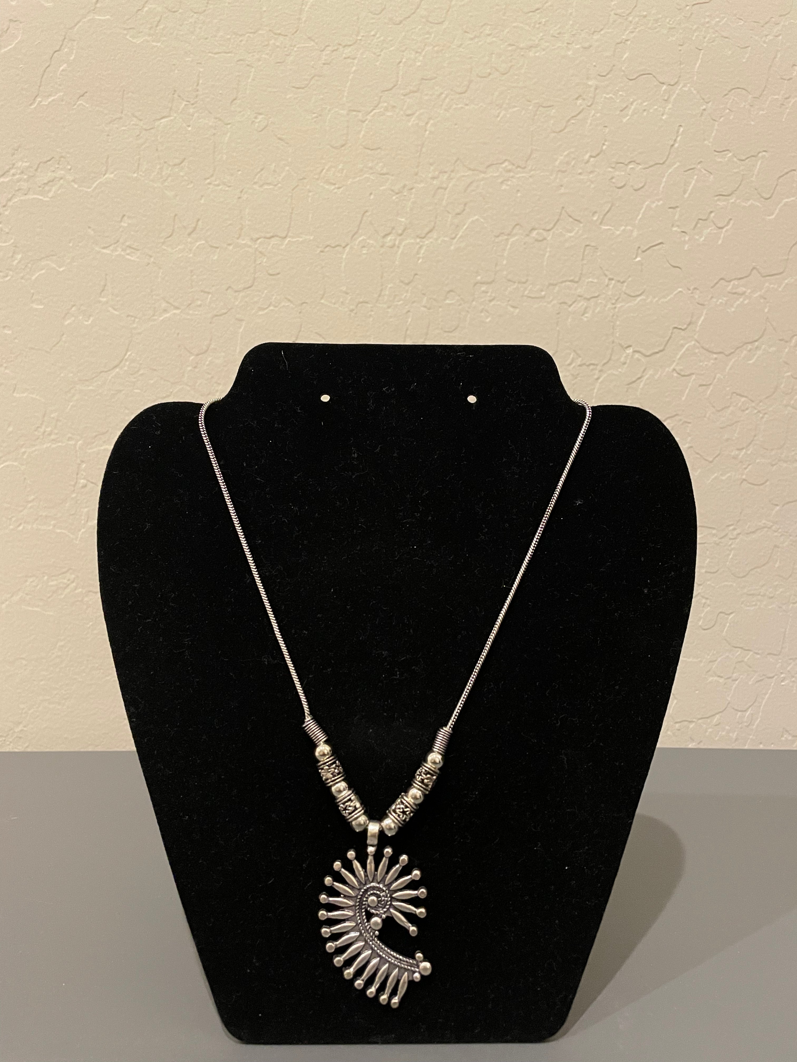 Elegant Oxidized Silver Necklace for Women - Vintage Bohemian Jewelry - Perfect for Parties, Weddings & Everyday Wear