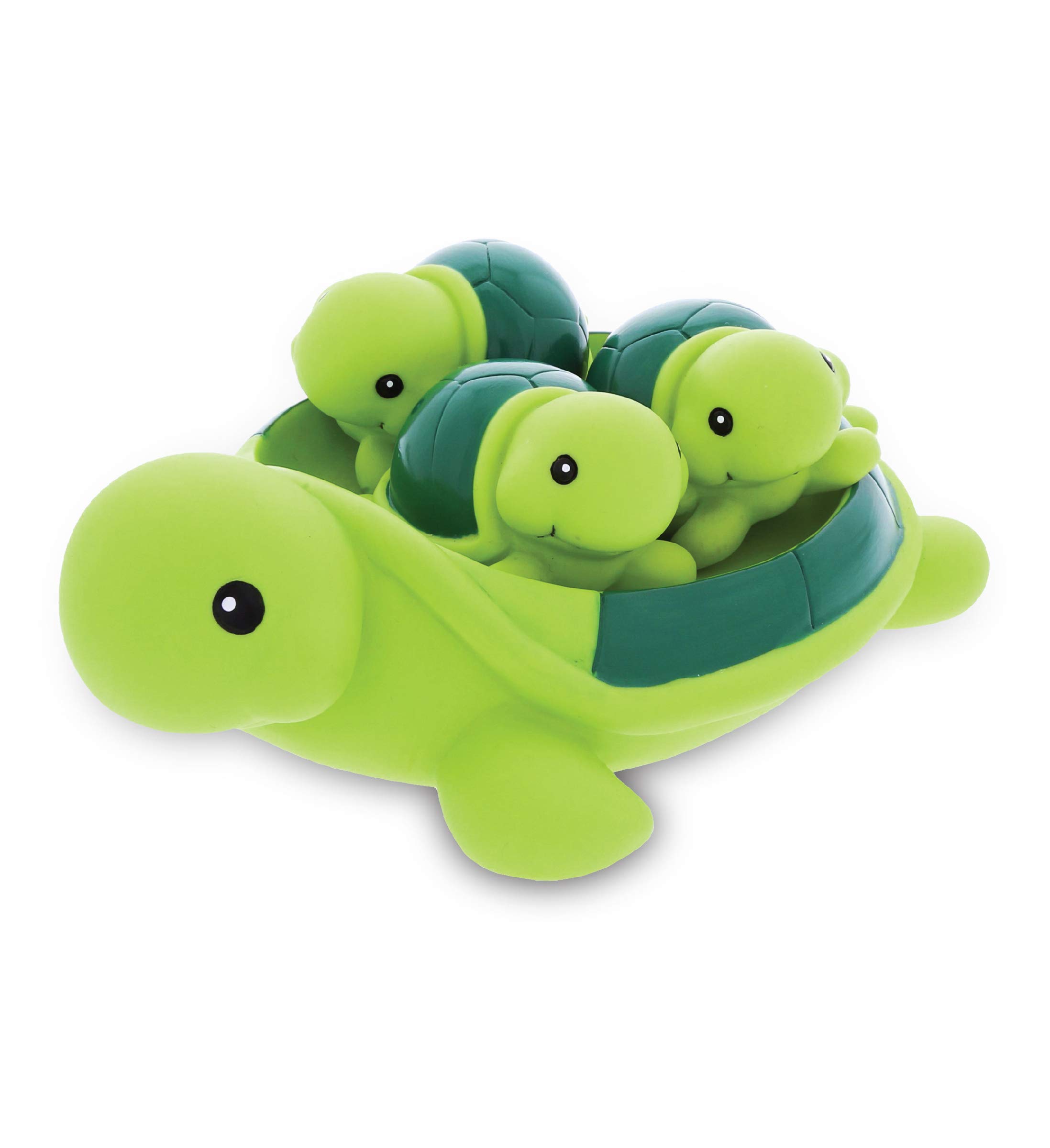 Dollibu Green Sea Turtle Family Bath Toys - 4 Piece Animal Squirters Set for Kids | Floating Rubber Squirt Toys for Bathtime, Pool & Water Play | Fun Bath & Swim Toys for Toddlers, Boys & Girls | Perfect for Sensory Play, Learning Colors & Encouraging Water Confidence