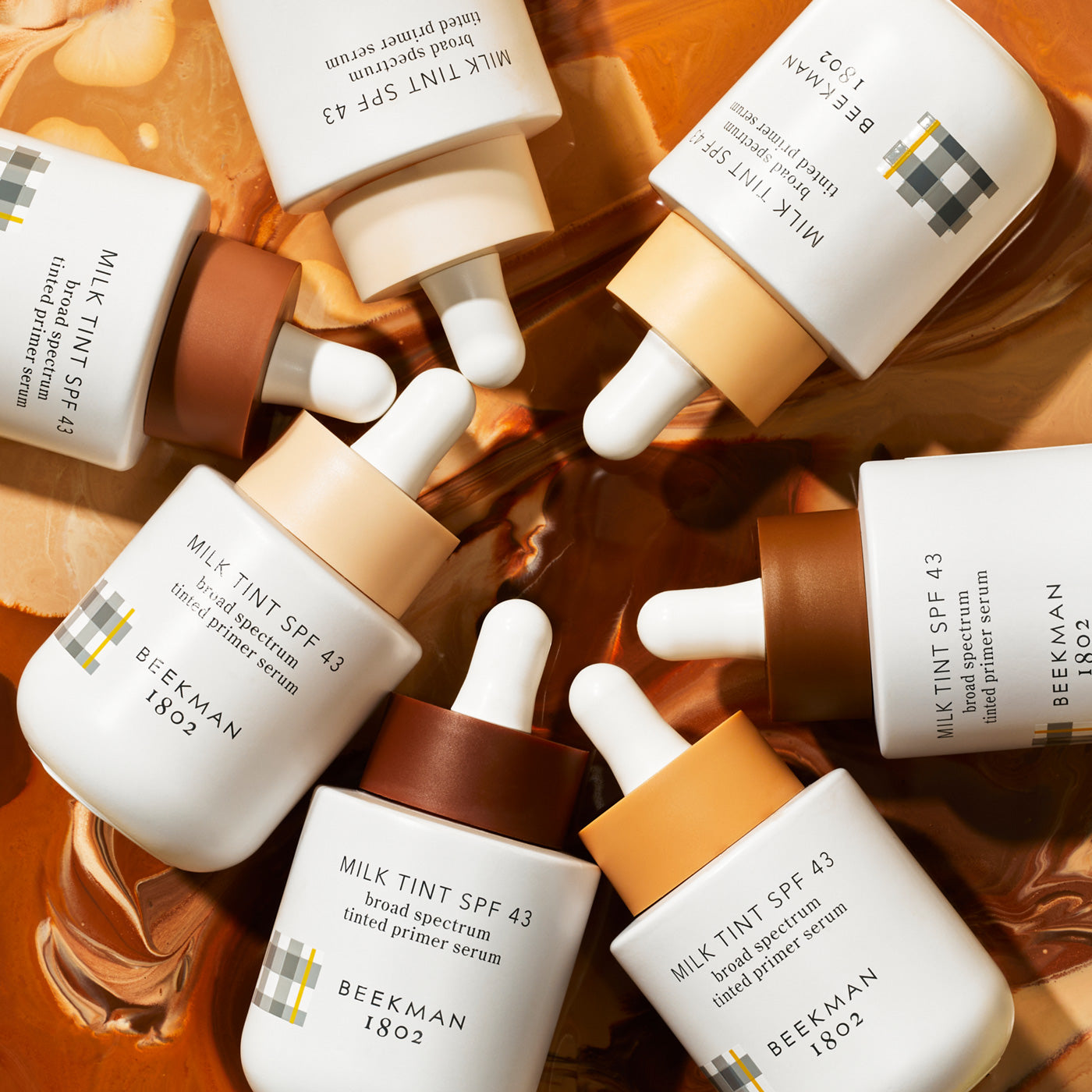 SPF 43 Tinted Primer Serum with Milk Tint - Lightweight Moisturizing Face Makeup Base for Daily Sun Protection & Flawless Coverage - Perfect for Work, Date Night & Outdoor Activities