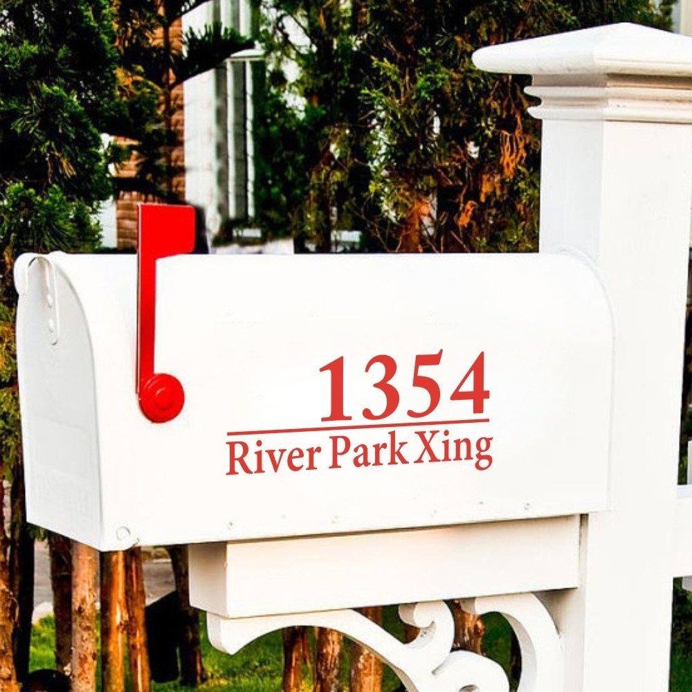 Custom Vinyl Mailbox Address Decals - Personalized Name & Number Stickers in Multiple Colors | Durable Outdoor Decals for House, Apartment & Business Mailboxes