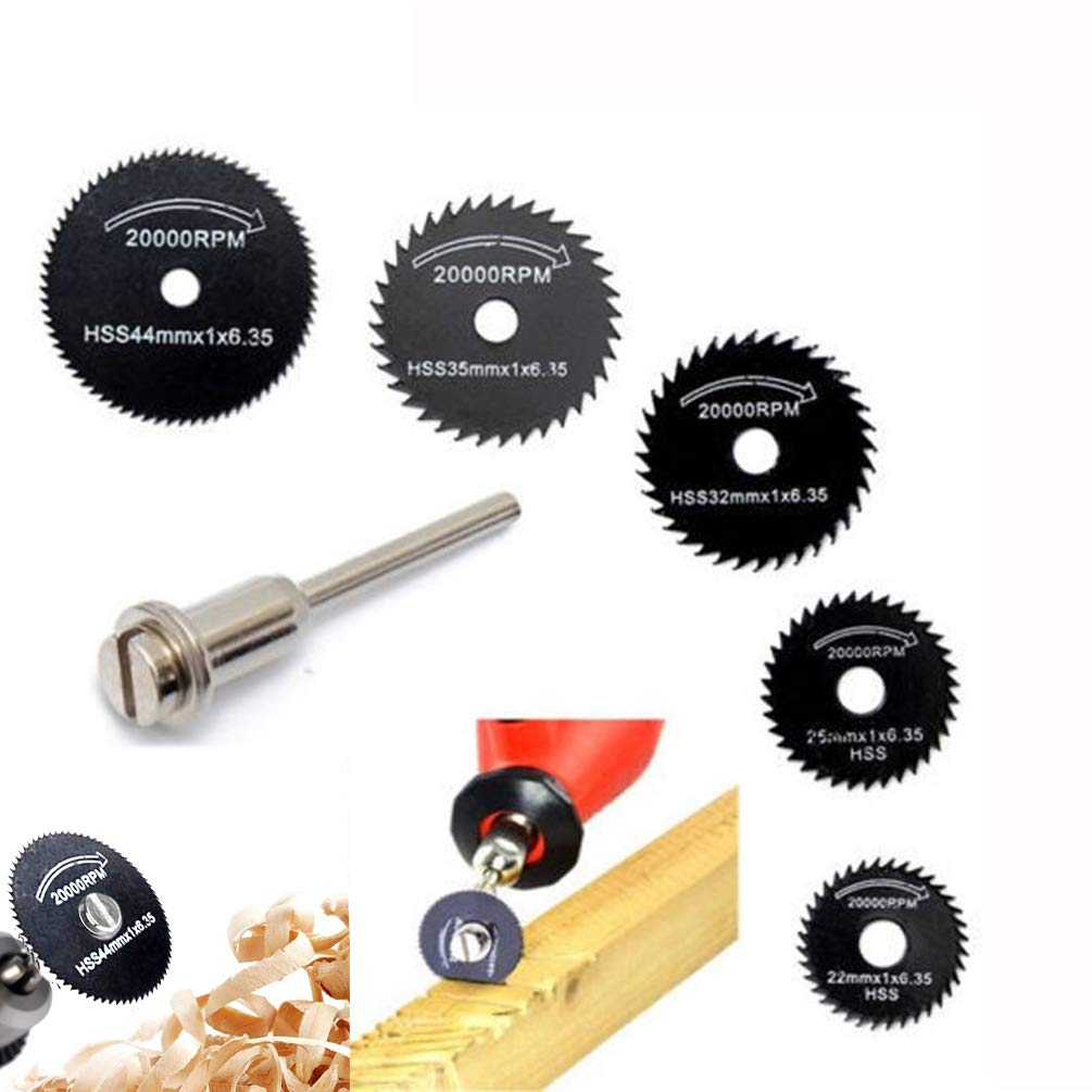 6PCS Mini HSS Circular Saw Blades for Dremel - Wood & Metal Cutting Discs for DIY Projects