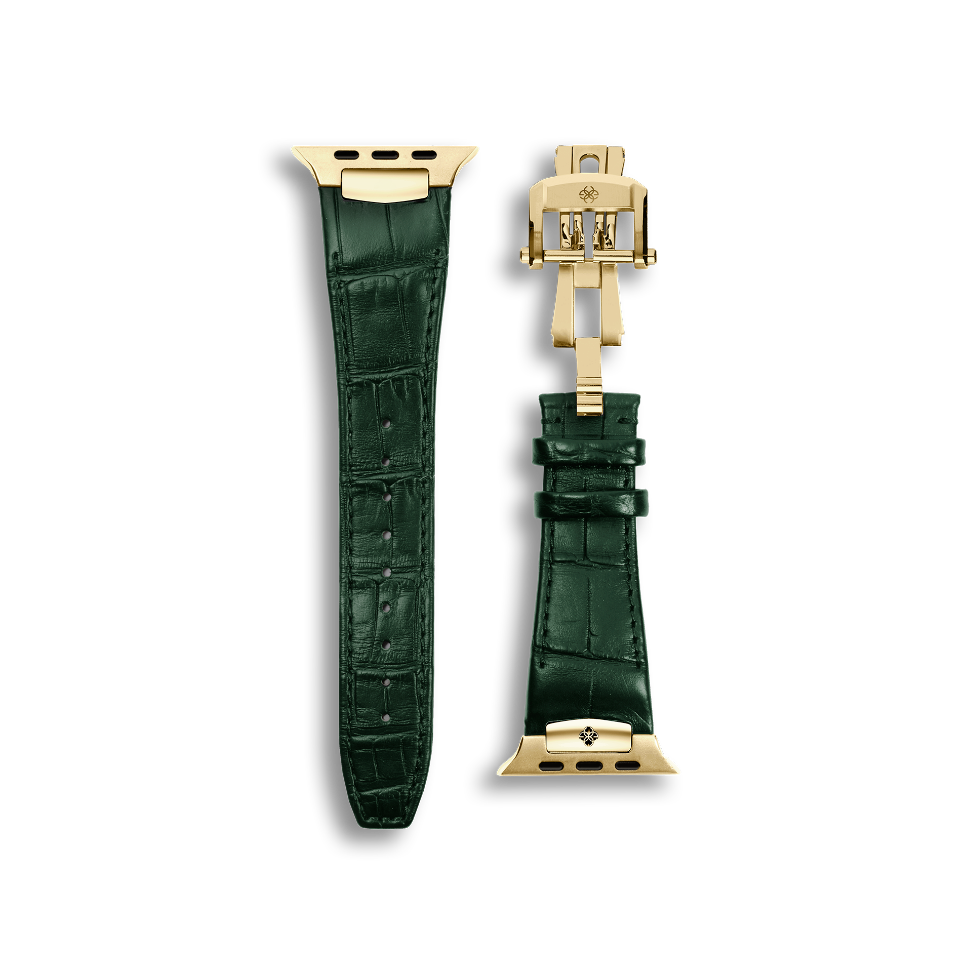 Premium Genuine Alligator Leather Apple Watch Band - Green, Stylish & Durable Replacement Strap for Apple Watch Series 1/2/3/4/5/6/7/8/SE - Perfect for Business, Casual & Formal Occasions