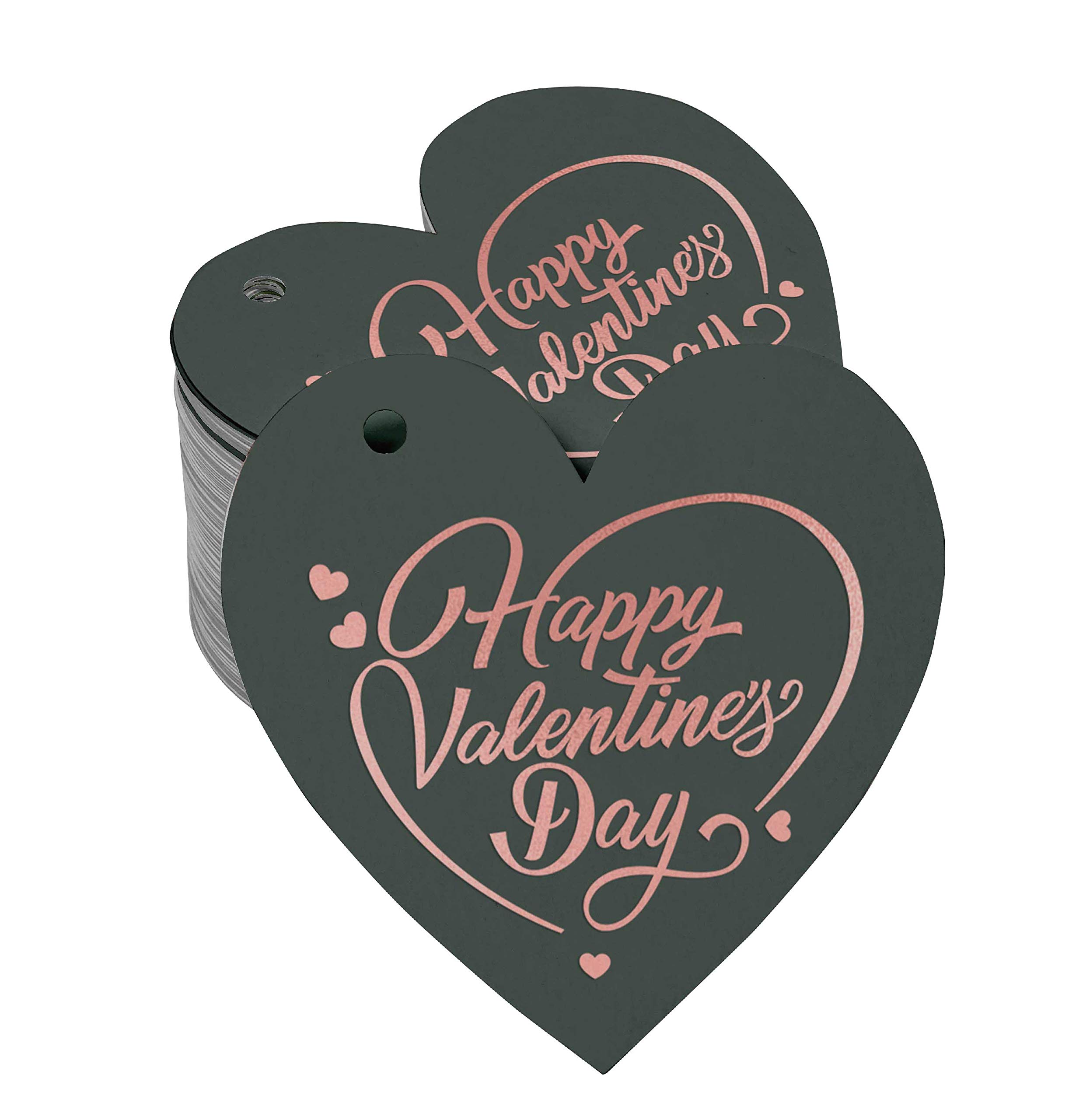 Rose Gold Foil Valentine's Day Gift Tags - 100pcs Elegant Party Favor Tags for Wedding, Anniversary & Romantic Gifts - Perfect for DIY Crafts, Gift Wrapping & Special Occasions