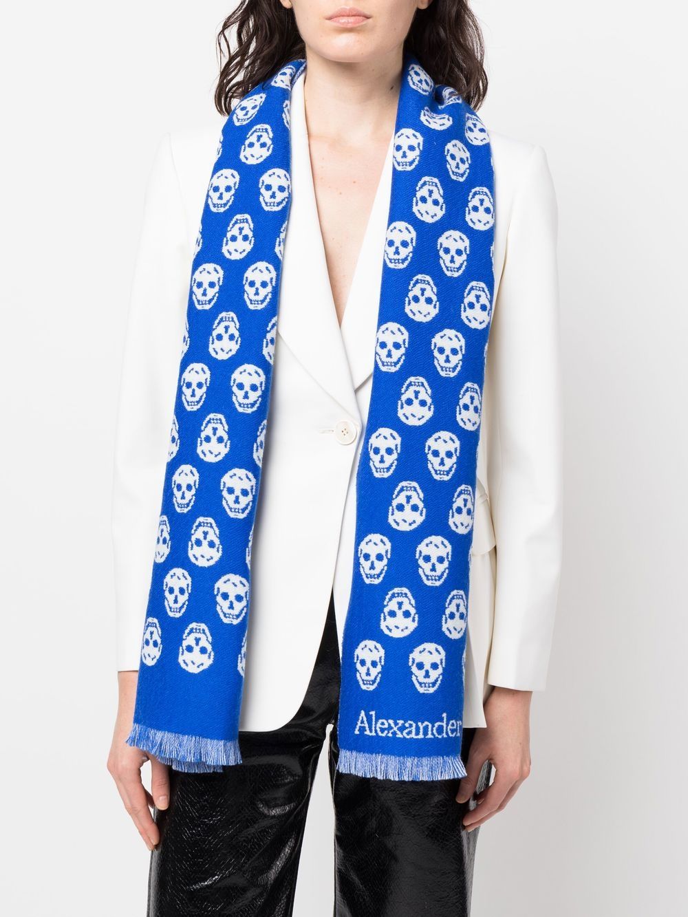 Alexander McQueen Blue Silk Scarf - Luxury Fashion Accessory for Women, Perfect for Gifts, Parties & Everyday Elegance