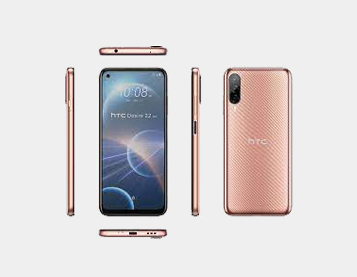 HTC Desire 22 Pro 5G Smartphone - 128GB ROM 8GB RAM, Dual SIM GSM Unlocked (Gold) - Fast 5G Connectivity for Streaming & Gaming