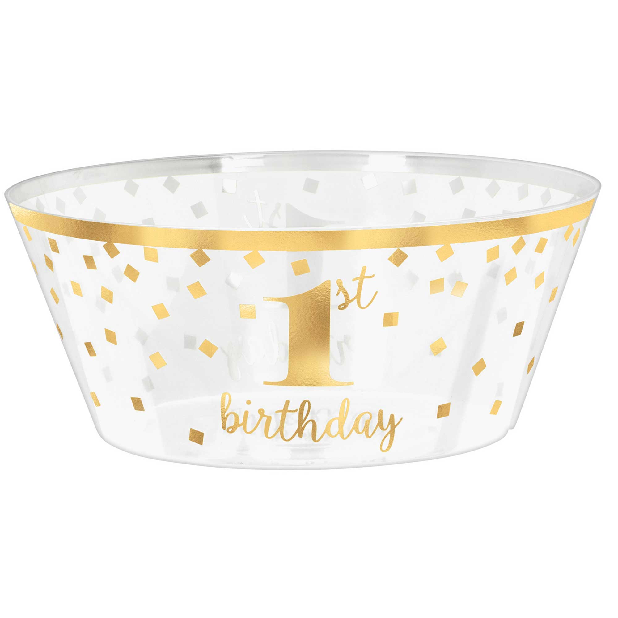 1st Birthday Party Large Plastic Serving Bowl - 12 Inch Round Dish for Cake, Ice Cream & Snacks - Perfect for Kids' Birthday Celebrations & Family Gatherings