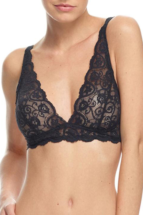 Commando Tulip Lace Bra Bralette - Blush Pink or Black - Comfortable Wireless Bralette for Everyday Wear, Date Night & Layering