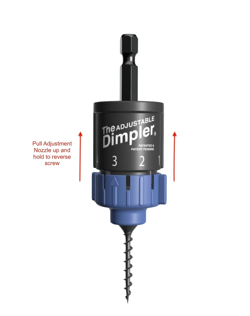 Adjustable DIMPLER® Drywall Bit - Magnetic Screw Holder for Electric & Impact Drills - Convert to Drywall & Deck Screw Gun - Ideal for Home Renovation & Construction Projects