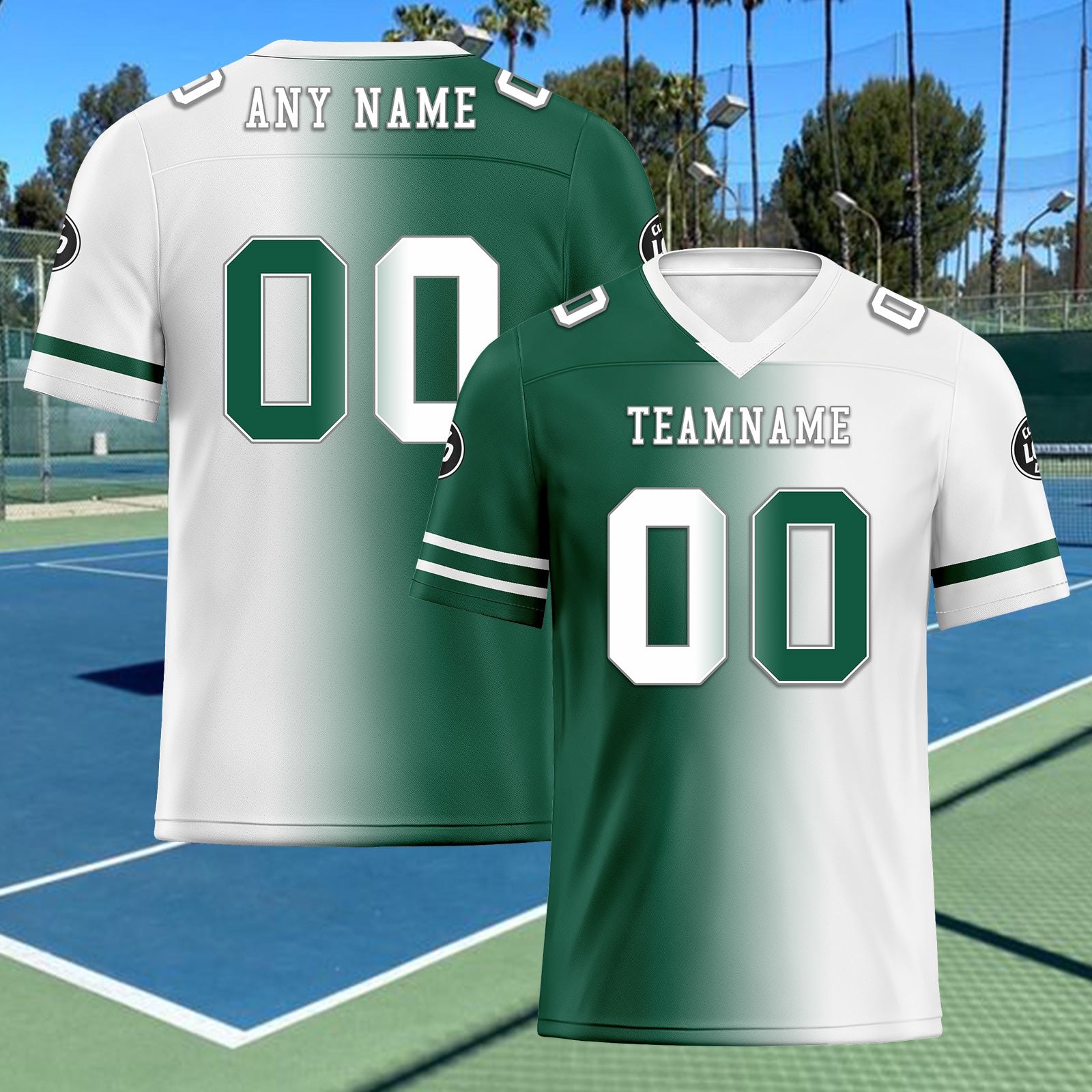 Custom Green & White New York Personalized Authentic Football Jersey FBJ02 D028017 - Perfect for Game Day, Fan Events & Sports Collectibles