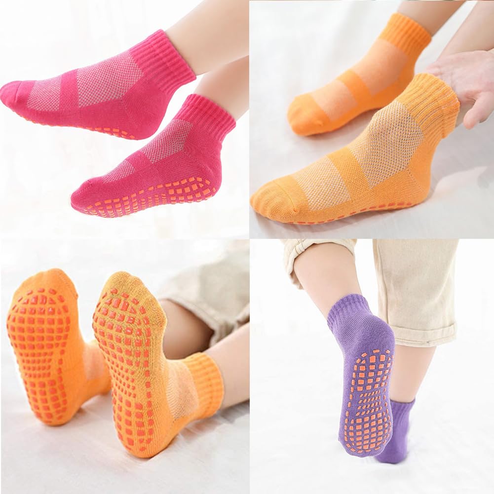 Non-Slip Toddler Socks with Grips - 10 Pack Baby Anti-Skid Socks for Boys & Girls - Perfect for Playtime, Trampoline, Gym & Indoor Activities