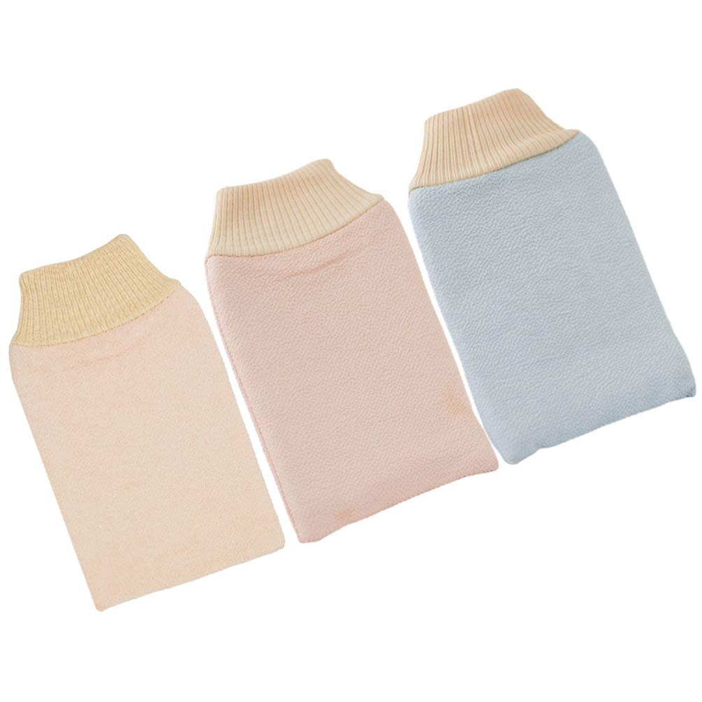 DOITOOL 3-Pack Exfoliating Bath Gloves for Women, Men & Kids - Body Scrub Mittens for Shower & Sauna - Deep Cleansing & Dead Skin Removal - Perfect for Spa Day, Dry Brushing & Sensitive Skin Care