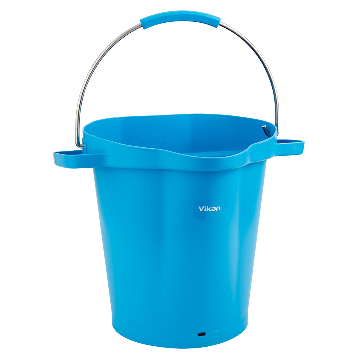 Vikan 5 Gallon Bucket with Stainless Steel Handle - Heavy Duty Plastic Pail for Home, Garden, and Industrial Use - Perfect for Water Storage, Cleaning, Paint Mixing, and DIY Projects (1-Pack)