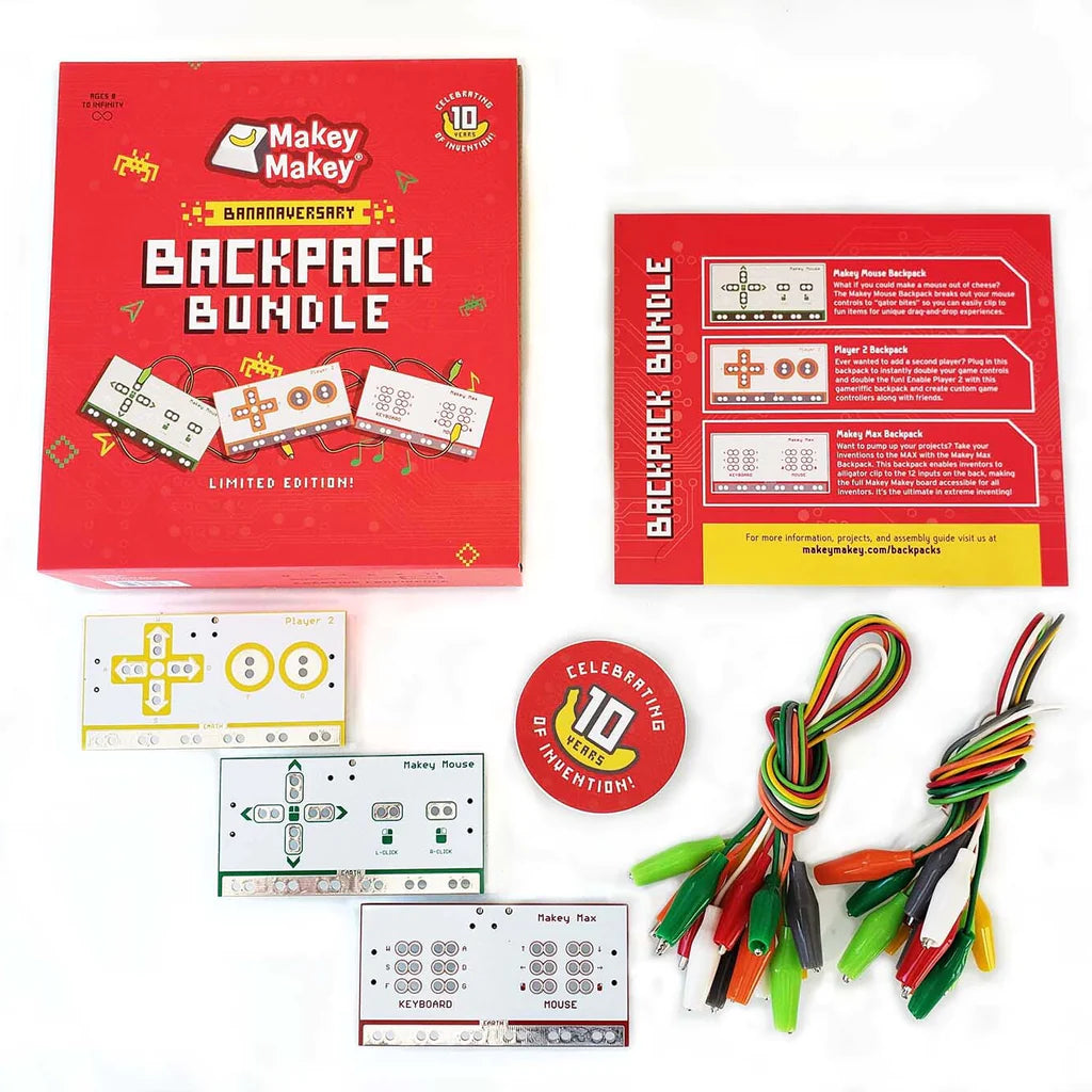 Makey Makey STEM Learning Kit - Backpack Bundle for Kids | Creative Electronics & Coding Projects | Perfect for Classroom, Homeschool & DIY Science Experiments