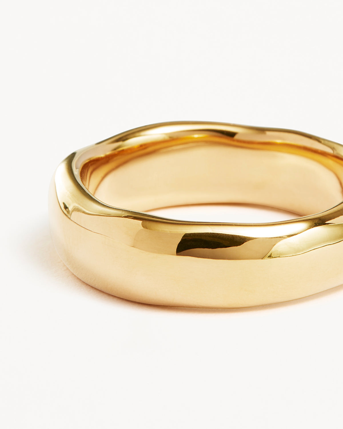 18K Gold Vermeil Bold Love Ring for Women - Elegant Stackable Band for Anniversary, Valentine's Day & Everyday Wear
