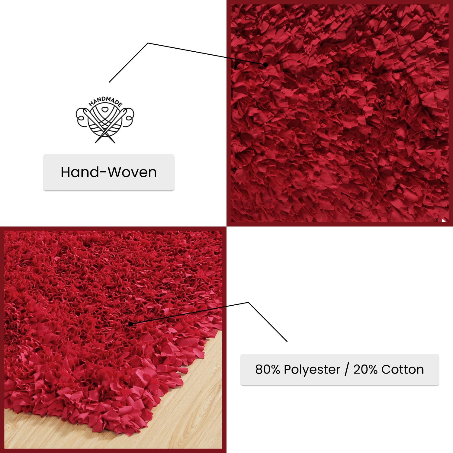 Premium Soft Shaggy Area Rug for Living Room - Machine Washable Non-Slip Indoor Carpet - Foldable Easy Clean Home Decor - 3'5