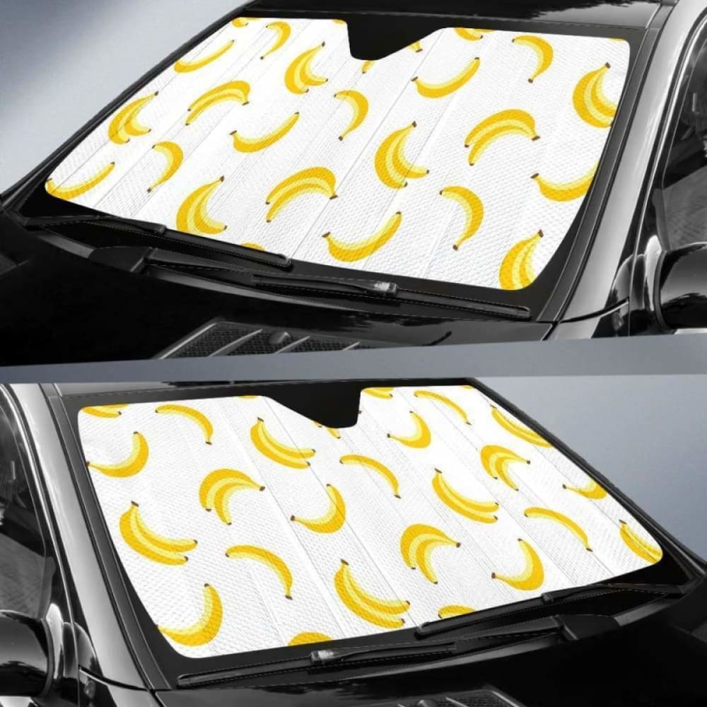 Banana Print Car Sun Shade for Windshield - UV Protection & Heat Blocking - Universal Fit for Most Vehicles - Perfect for Summer Parking & Road Trips