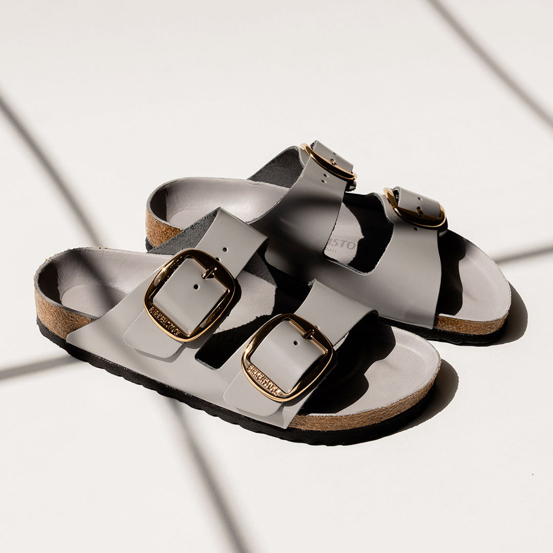 Birkenstock Arizona Big Buckle Sandals - High Shine Coin Leather Unisex Slides for Men & Women | Perfect for Casual Wear, Beach, and Summer Outfits