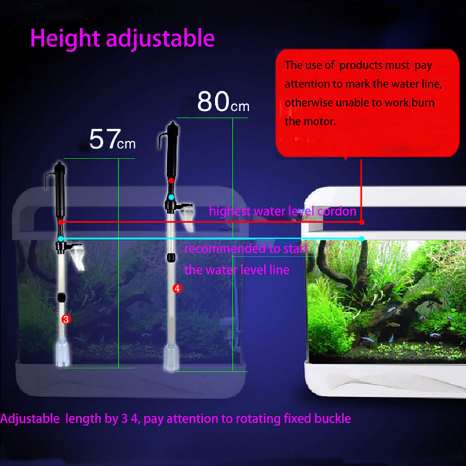 Battery Powered Gravel Cleaner for Aquarium - Easy Water Changer & Cleaning Tool for Fish Tanks
