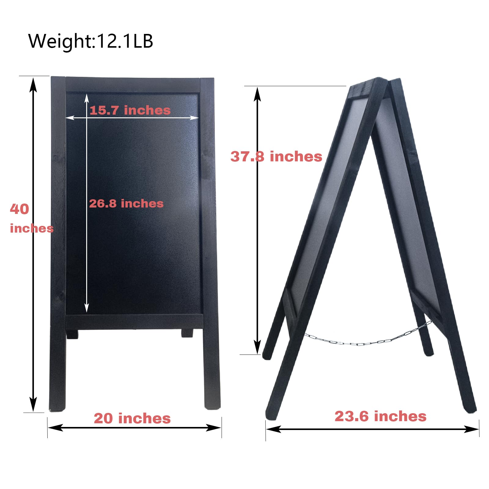 Double-Sided Chalkboard Sign 40x20