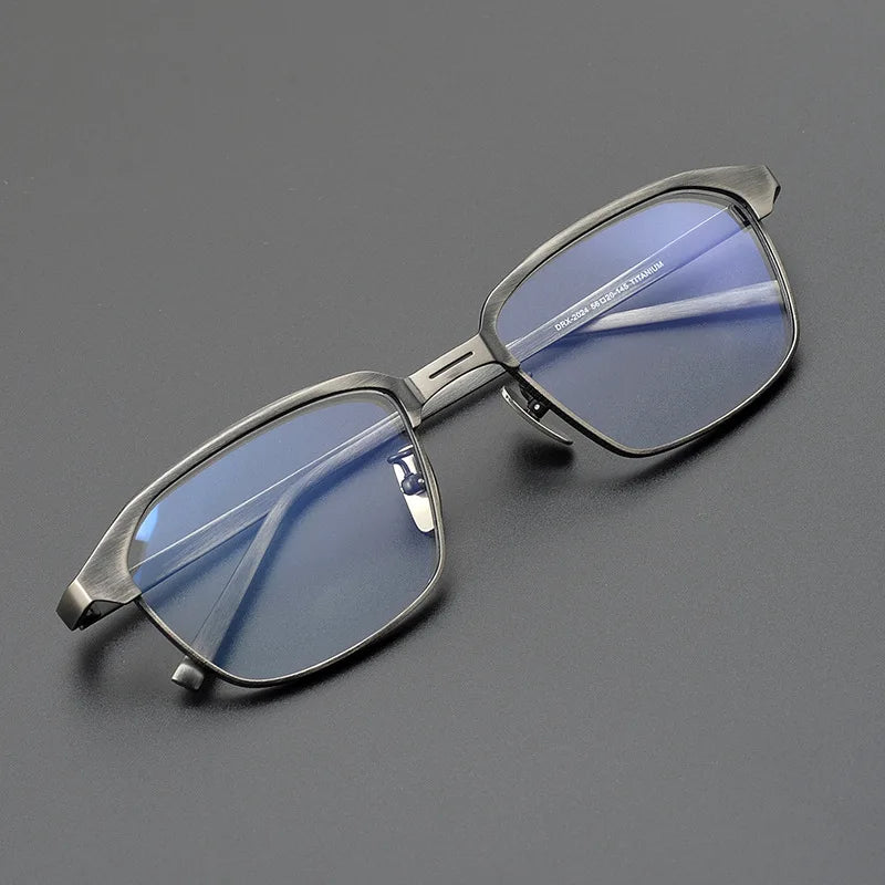 Stylish Black Unisex Titanium Full Rim Square Eyeglasses 49024 - Perfect for Work, Reading & Fashion Accessories