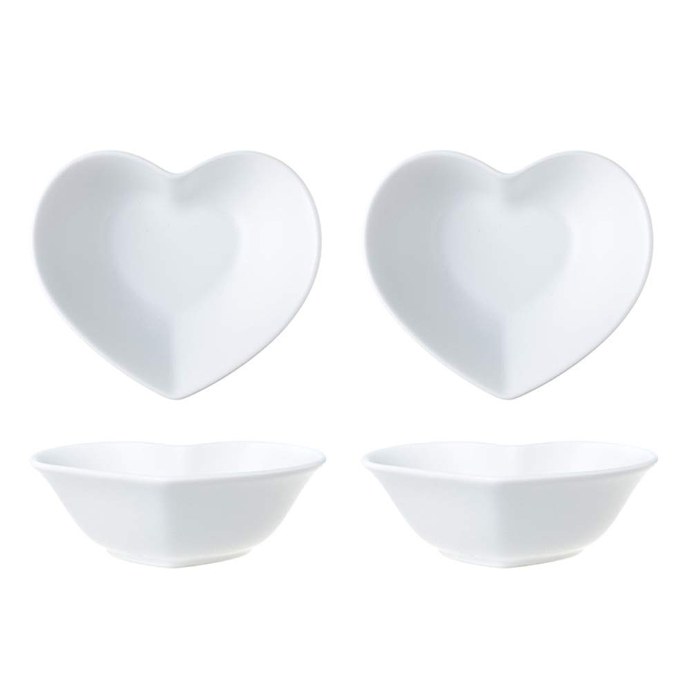 Colias Wing Heart-Shaped Porcelain Ramekin Bowls - Set of 4 Matte Finish Baking Dishes for Soufflé, Crème Brûlée & Desserts - Perfect for Romantic Dinners, Tea Parties & Home Baking